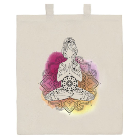 Bavlněná nákupní taška přírodní s potiskem New Baby Mandala