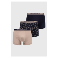 Boxerky Emporio Armani Underwear 3-pack pánské, béžová barva