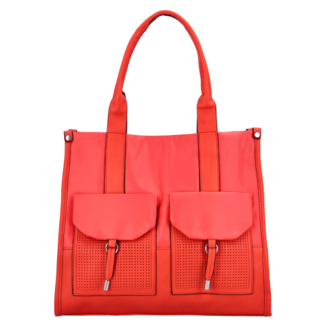 Výrazná dámská koženková kabelka Dona, červená Maria C.