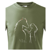 Dětské tričko pro milovníky koní - dívka a kůň