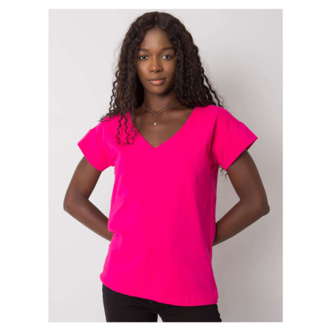 Růžové tričko s výstřihem na zádech -fuchsia Tmavě růžová