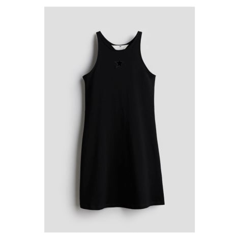 H & M - Žerzejové šaty bez rukávů - černá H&M