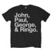 The Beatles Tričko John, Paul, George & Ringo Unisex Black