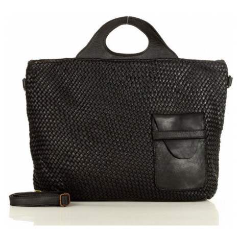 Dámská kožená shopper bag kabelka Mazzini M168 černá