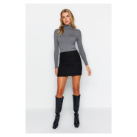 Trendyol Black Basic Tweed Fabric Mini Woven Skirt