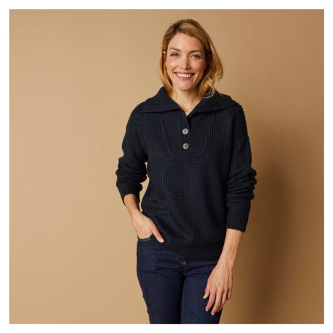 Pulovr se stojáčkem, pletený hladký vzor mohérový na dotek Blancheporte