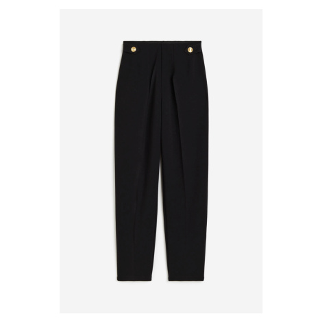 H & M - Elegantní žerzejové kalhoty - černá H&M