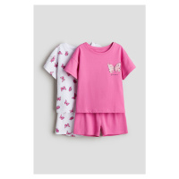 H & M - Žerzejové pyžamo's potiskem 2 kusy - růžová