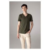 DEFACTO Slim Fit V Neck Basic Short Sleeve 100% Cotton T-shirt