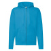 Blue Zippered Hoodie Classic Fruit of the Loom