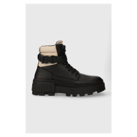 Boty Tommy Hilfiger TH ELEVATED CHUNKY LTH BKLE BOOT pánské, černá barva, FM0FM04909