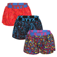 3PACK dámské trenky Styx art sportovní guma vícebarevné (3T13603)