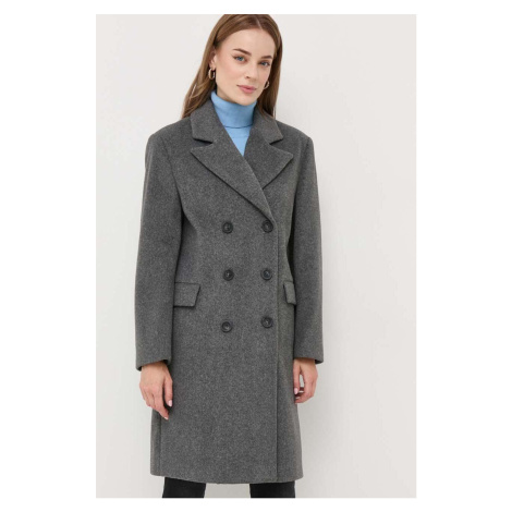 Kabát Silvian Heach dámský, šedá barva, přechodný, dvouřadový