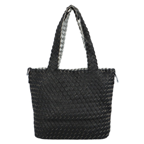 Elegantní koženková kabelka 2v1 Dora, černá - stříbrná Paolo Bags