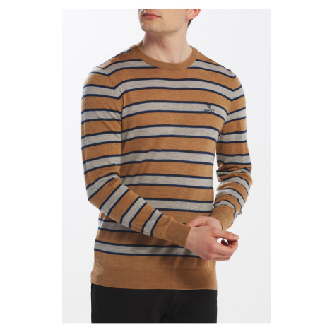 SVETR GANT D1. MULTI STRIPE MERINO CREW