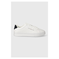 Kožené sneakers boty Tommy Hilfiger TH COURT LEATHER bílá barva, FM0FM04971