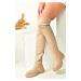 Fox Shoes Nude Women's Thick-soled Notebook Boots