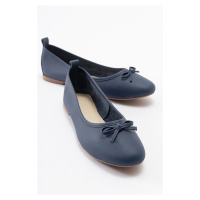 LuviShoes 01 Navy Blue Skin Women's Ballet Flats
