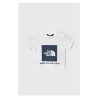 Dětské bavlněné tričko The North Face BOX INFILL PRINT TEE bílá barva, s potiskem