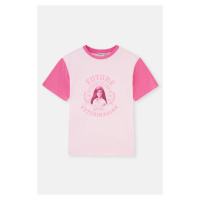 Dagi Pink Barbie Bachelorette Printed Short Sleeve Crew Neck T-shirt