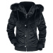 Black Premium by EMP Sametová zimní bunda s kožešinou na kapuci Dámská zimní bunda černá