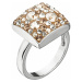 Evolution Group Stříbrný prsten s krystaly Swarovski zlatý 35045.5