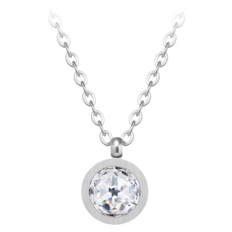 Preciosa Minimalistický ocelový náhrdelník Essential s kubickou zirkonií 7433 00