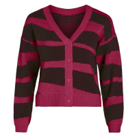 Vila VILAVA REV L/S JACQUARD KNIT CARDIGAN/PB 14087503 Červená