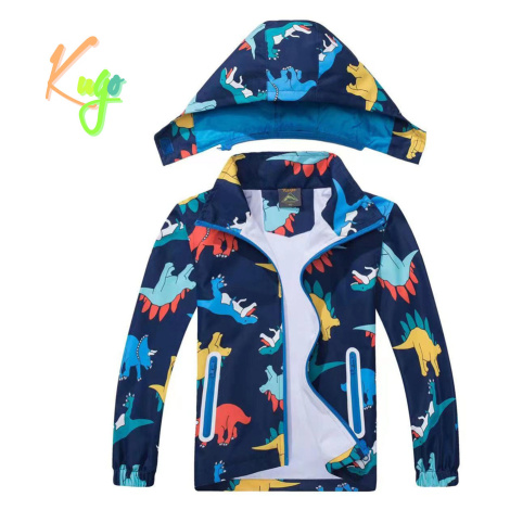 Chlapecká jarní, podzimní bunda - KUGO B2849, tmavě modrá / dinosaurus Barva: Modrá tmavě