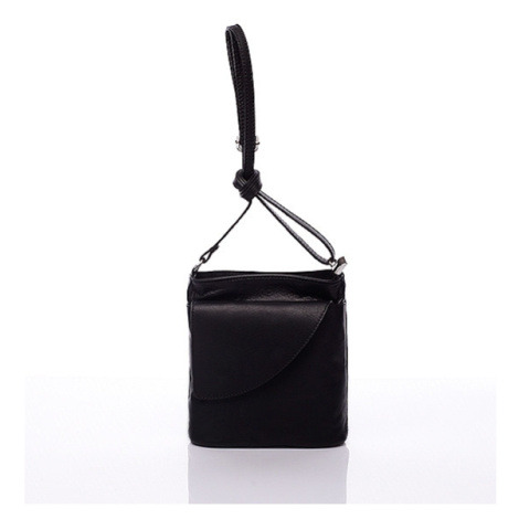 Stylová dámská kožená crossbody Hasta, černá Delami