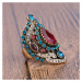 Masivní vintage prsten s barevnými kamínky