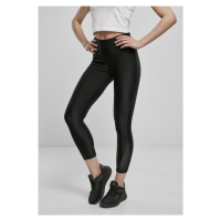 Ladies High Waist Shiny Rib Pedal Pusher Leggings