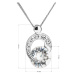 Stříbrný náhrdelník s krystaly Preciosa bílý kulatý 32048.1 crystal