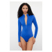 Trendyol Saks Zippered Long Sleeve Regular Surf Swimsuit