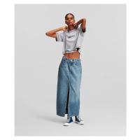 Sukně karl lagerfeld jeans klj denim maxi skirt w/detail modrá