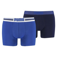 Puma PLACED LOGO BOXER 2P Pánské boxerky, modrá, velikost