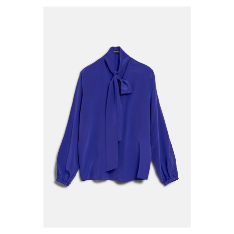 Halenka karl lagerfeld silk button down blouse deep purple