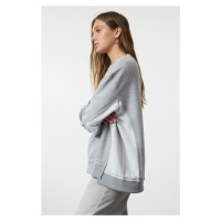 Trendyol Gray Melange Thick Inside Fleece Oversize/Wide Fit Knitted Sweatshirt