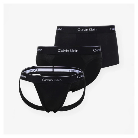 Calvin Klein Cotton Stretch Low Rise Jock Strap 3-Pack Black
