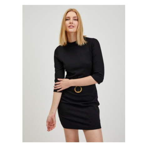 Černé dámské pouzdrové šaty Orsay