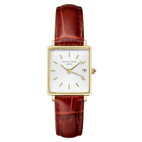 Rosefield Boxy XS White Medium Brown Leather Gold QWBLG-Q55