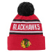 Dětská zimní čepice Outerstuff WORDARK JACQUARD CUFF POM CHICAGO BLACKHAWKS