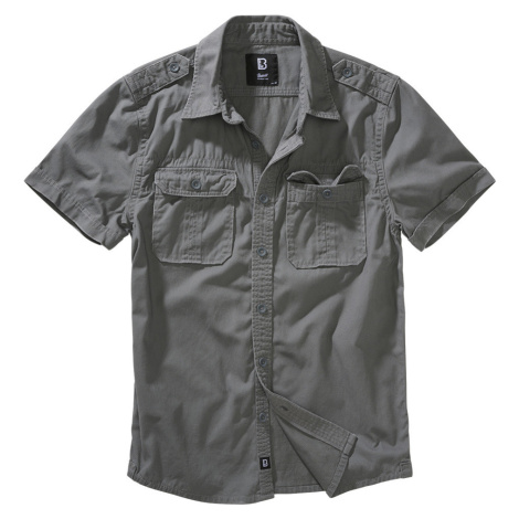 BRANDIT košile Vintage Shirt shortsleeve Charcoal grey