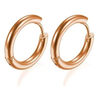 STYLE4 Náušnice - otevírací kroužky 14 mm, ocel rose gold