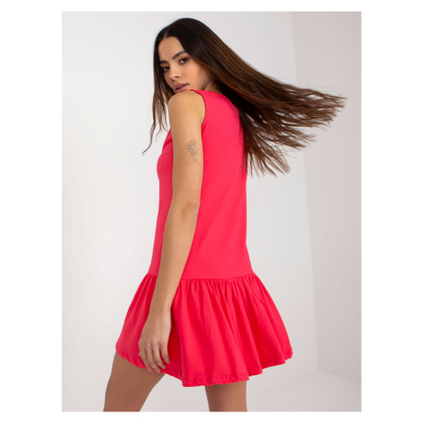 Coral basic volánkové mini šaty bez rukávů Fashionhunters