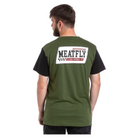 Meatfly pánské tričko Racing Olive / Black | Zelená