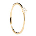 PDPAOLA Elegantní pozlacený prsten s perlou Solitary Pearl Essentials AN01-160