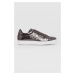 Kožené boty EA7 Emporio Armani šedá barva, na plochém podpatku