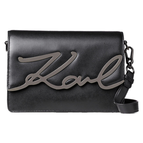 Černá kožená kabelka - KARL LAGERFELD | signature