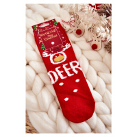 Dámské Ponožky S Vánočním Vzorem v Sob Červene